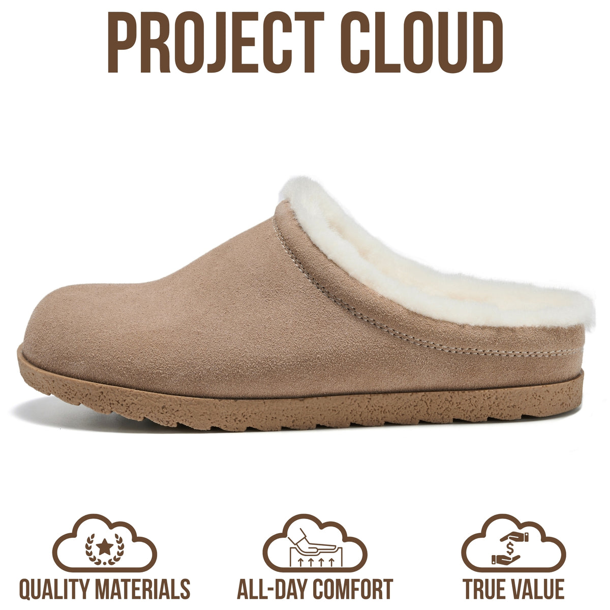 Project Cloud Women's | Genuine Leather Clogs | Soft & Plush Insole | Lightweight | Non-Slip - Reese Fur - Project Cloud - Clogs -Shop Project Cloud premium footwear Now!