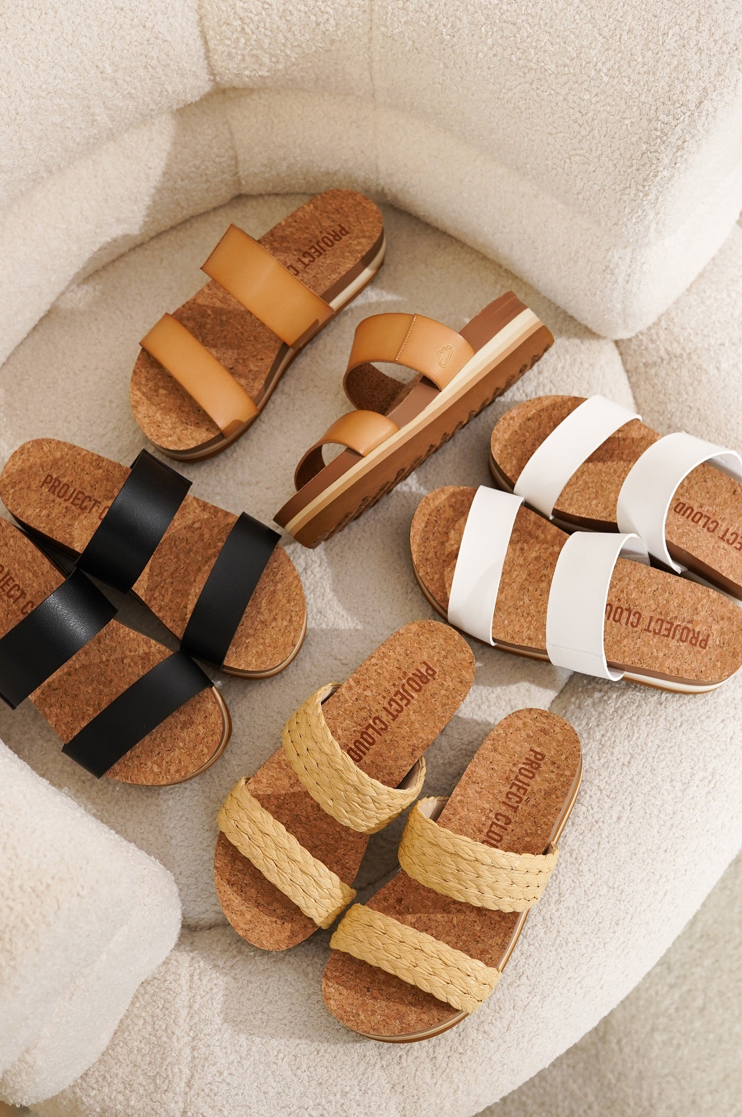 Project Cloud | "Riptide" Vegan Leather Wedge Sandals | Memory Foam | Lightweight | Non-Slip