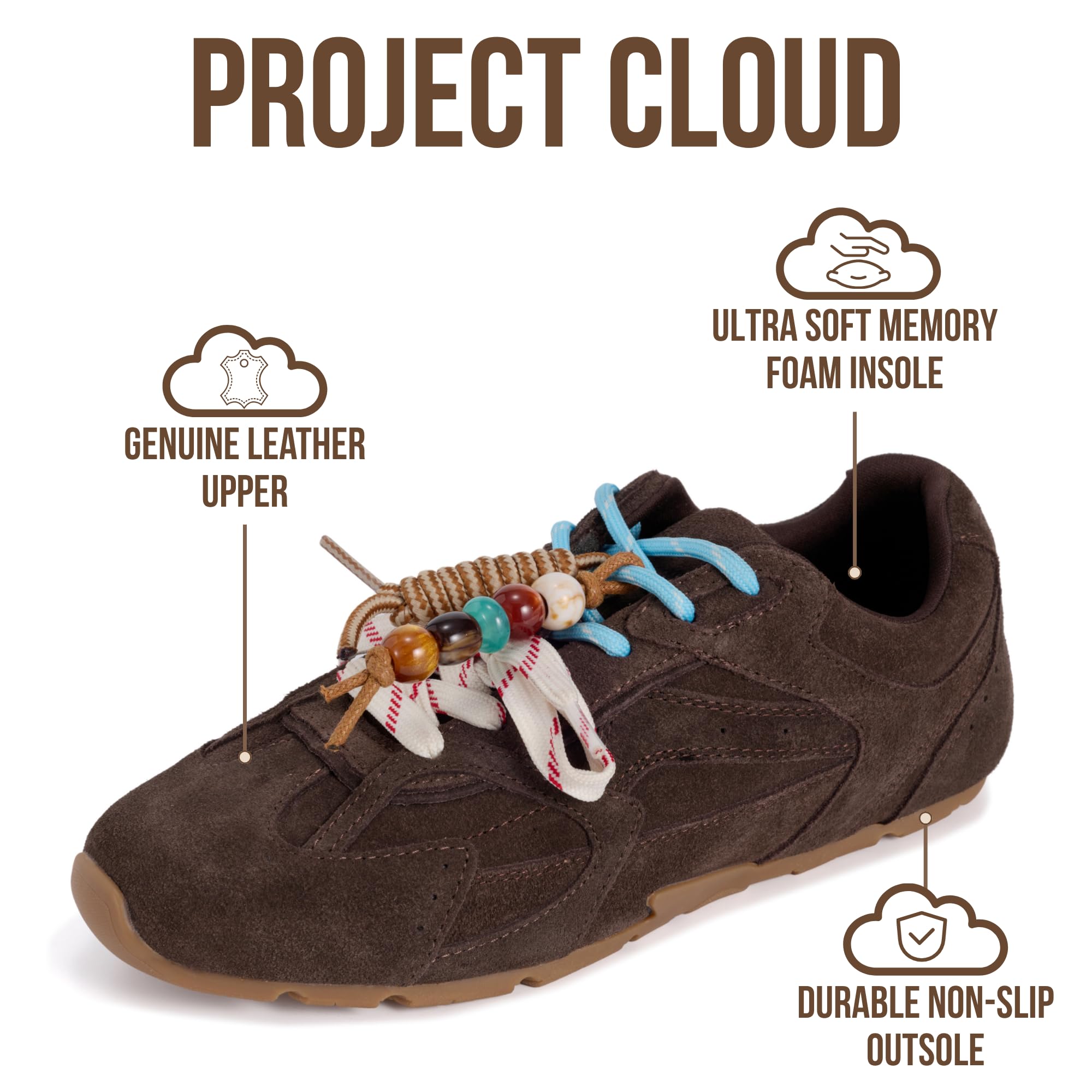 Project Cloud Women's | Genuine Leather Sneakers | Memory Foam | Lightweight | Anti-Slip - Roma - Project Cloud - Sneaker -Shop Project Cloud premium footwear Now!