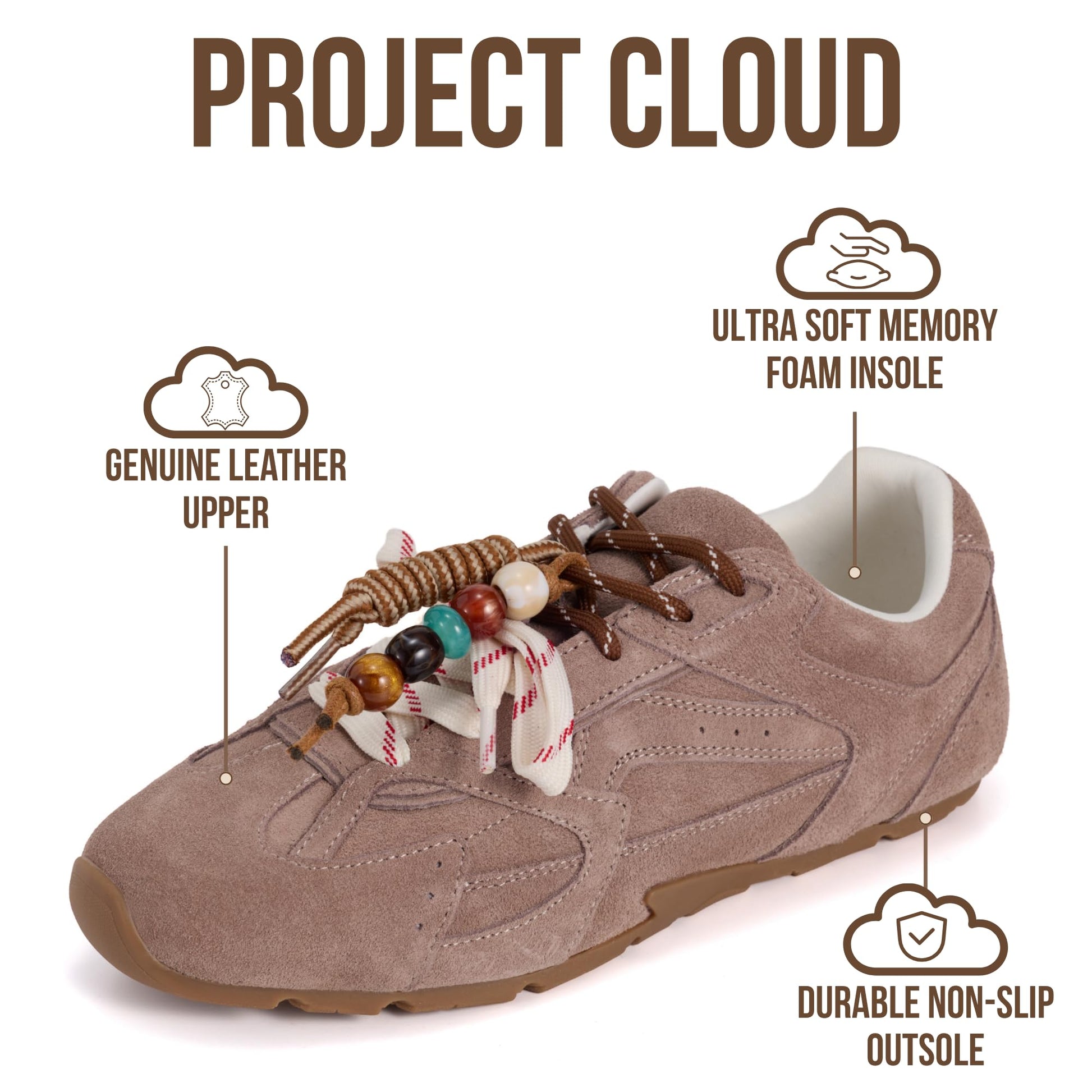Project Cloud Women's | Genuine Leather Sneakers | Memory Foam | Lightweight | Anti-Slip - Roma - Project Cloud - Sneaker -Shop Project Cloud premium footwear Now!