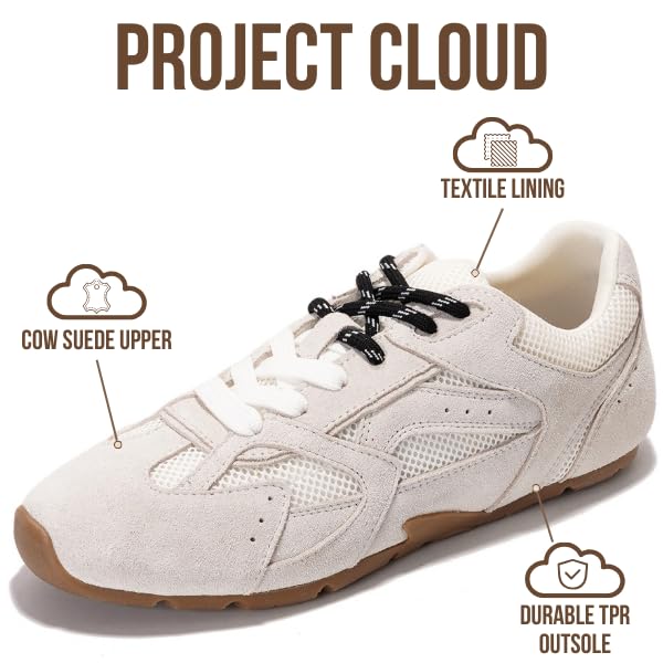 Project Cloud | "Roma" Leather Women Sneakers | Memory Foam Insole | Lightweight | Non-Slip