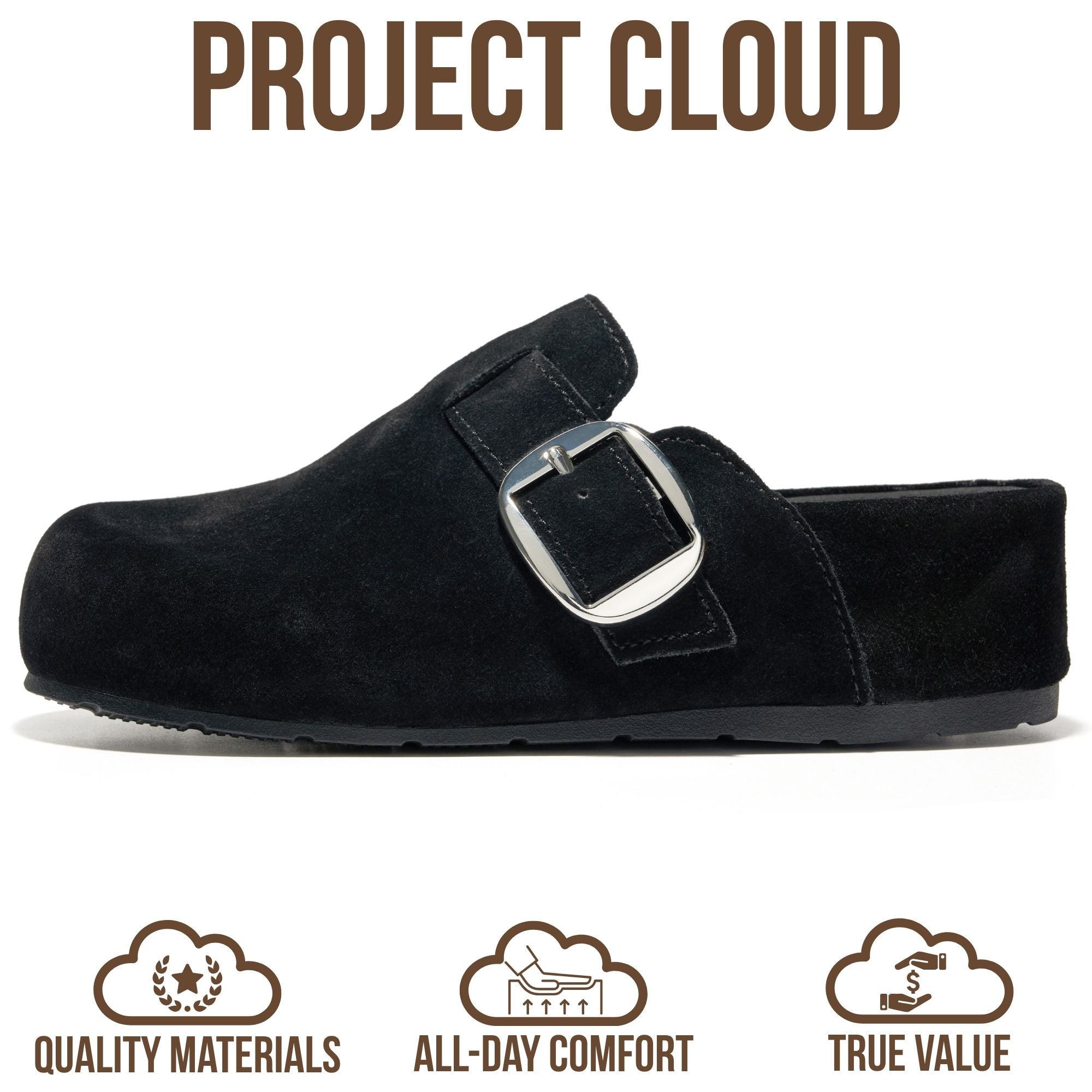 Project Cloud Women's | 100% Genuine Leather Platform Clogs | Plush & Soft Insole | Lightweight | Non-Slip - Rothera