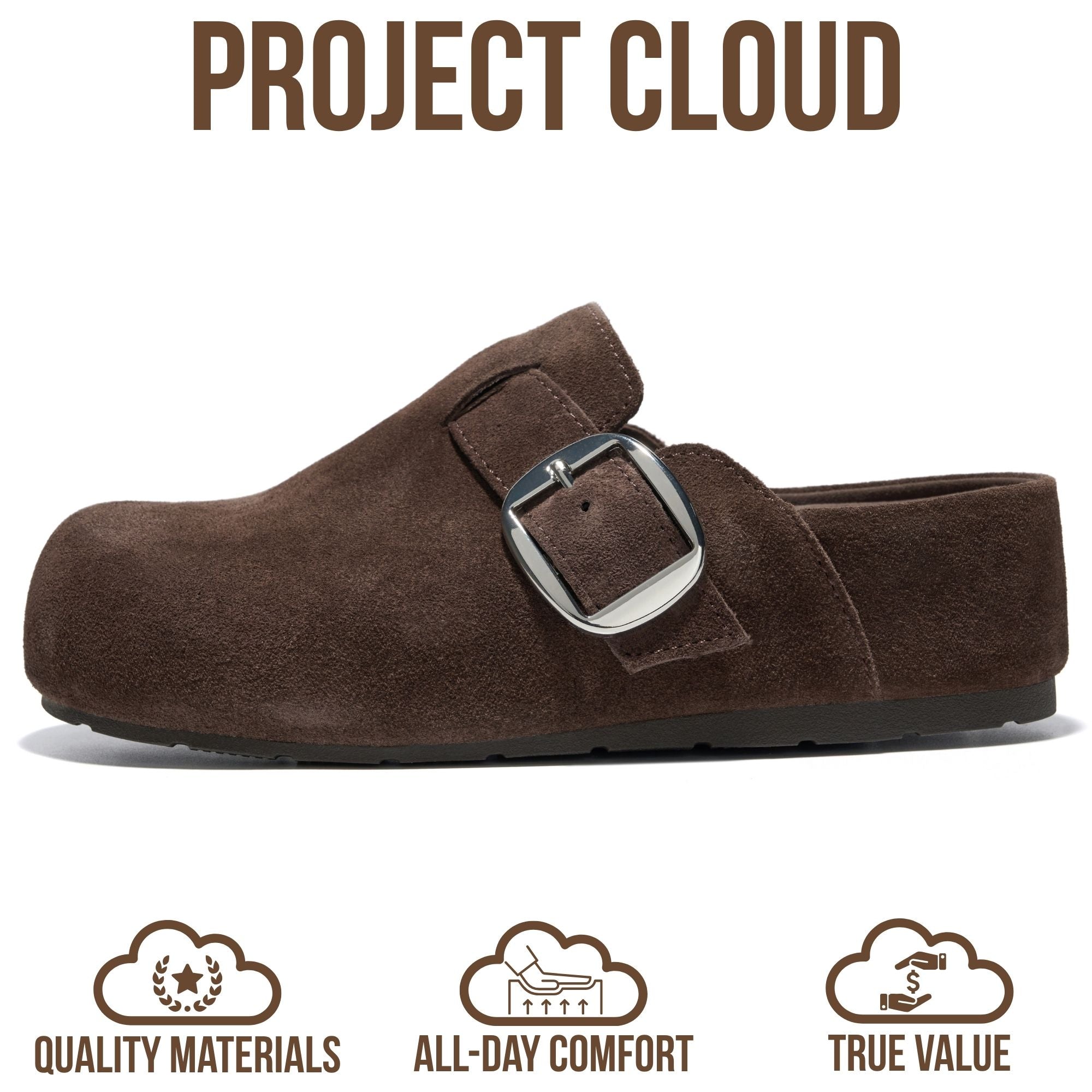 Project Cloud Women's | 100% Genuine Leather Platform Clogs | Plush & Soft Insole | Lightweight | Non-Slip - Rothera