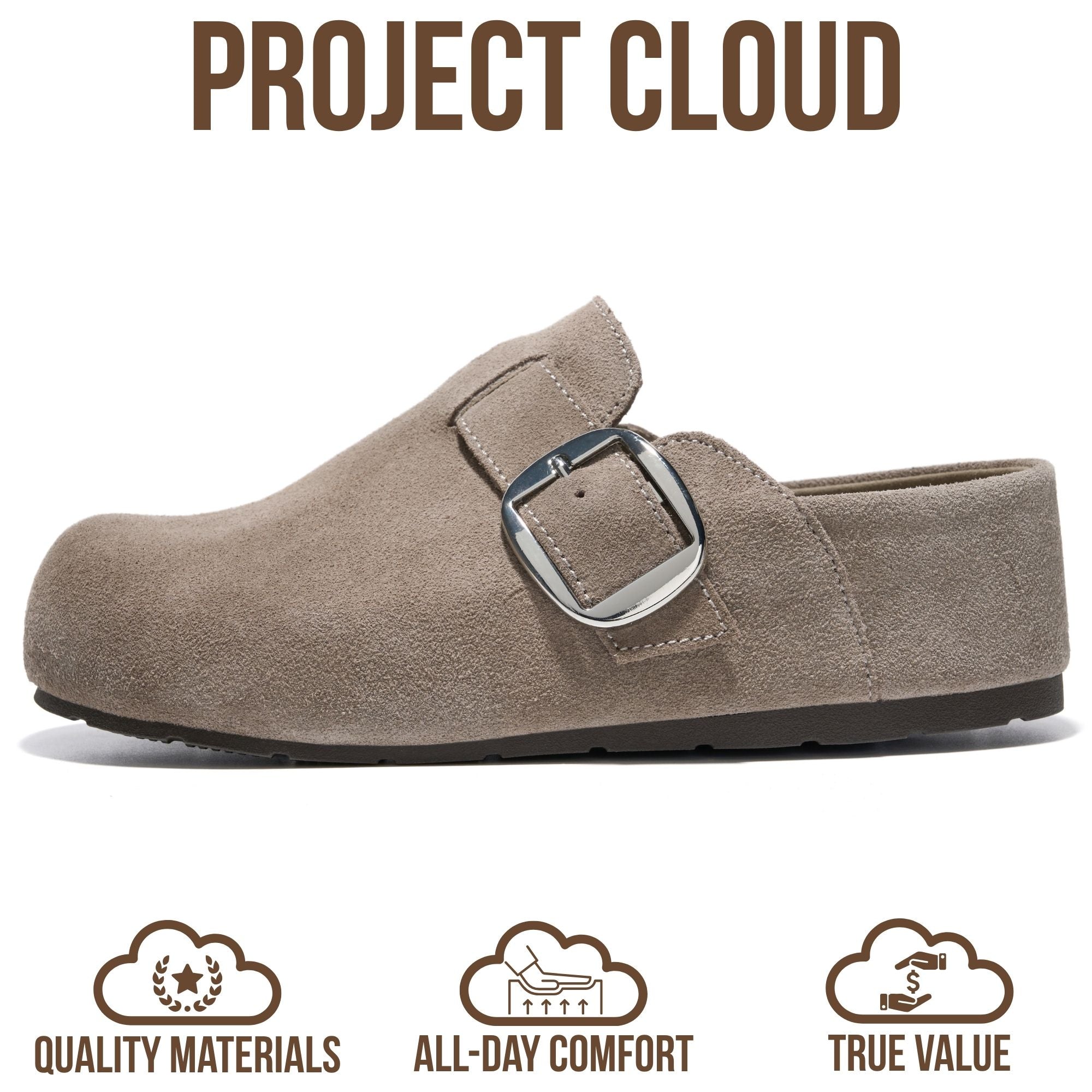 Project Cloud Women's | 100% Genuine Leather Platform Clogs | Plush & Soft Insole | Lightweight | Non-Slip - Rothera