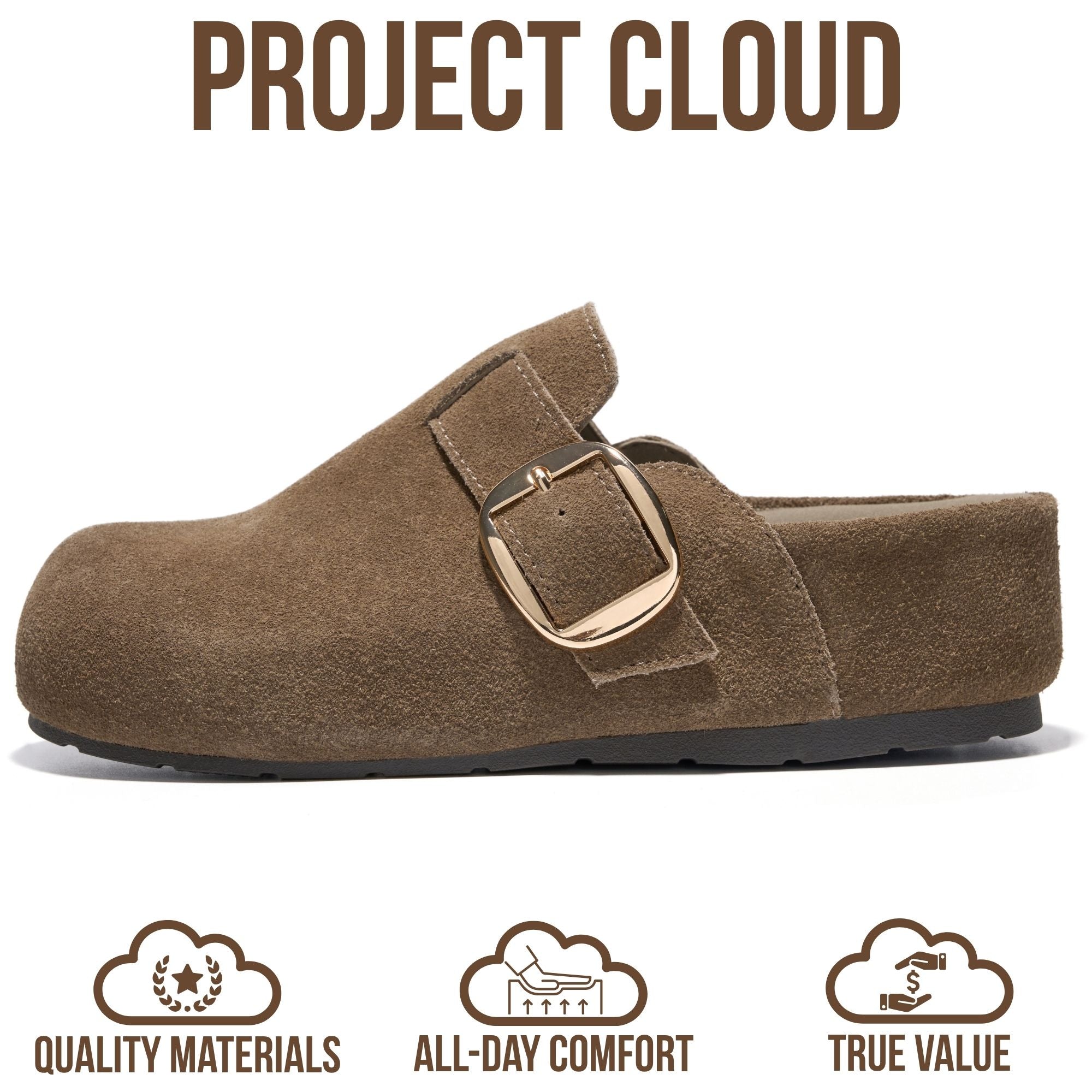 Project Cloud Women's | 100% Genuine Leather Platform Clogs | Plush & Soft Insole | Lightweight | Non-Slip - Rothera