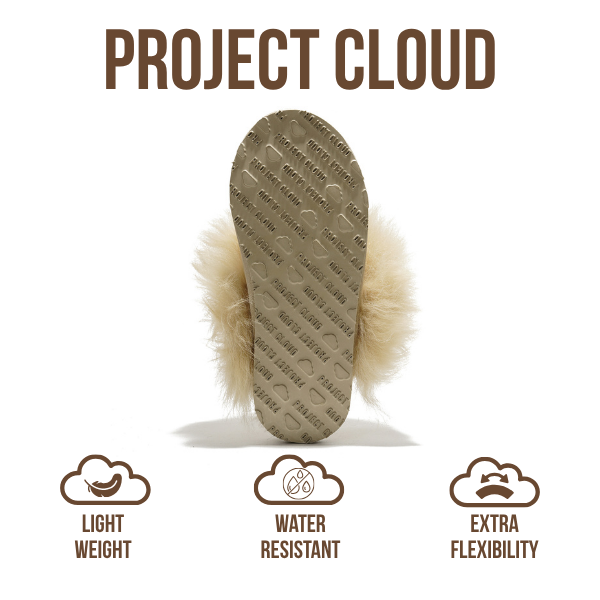 Project Cloud | "Ryann" 100% Australian Sheepskin Slippers for Women | Memory Foam | Lightweight | Non-Slip
