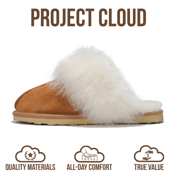 Project Cloud Women's | 100% Australian Sheepskin Slippers | Memory Foam | Lightweight | Non-Slip - Ryann