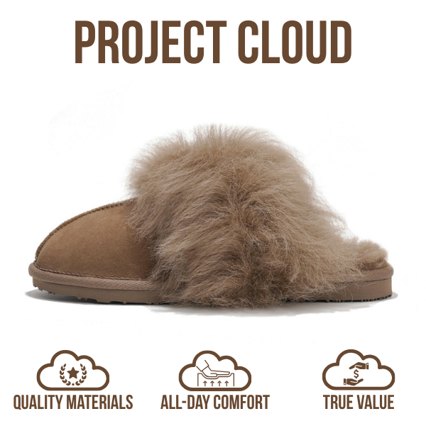 Project Cloud Women's | 100% Australian Sheepskin Slippers | Memory Foam | Lightweight | Non-Slip - Ryann