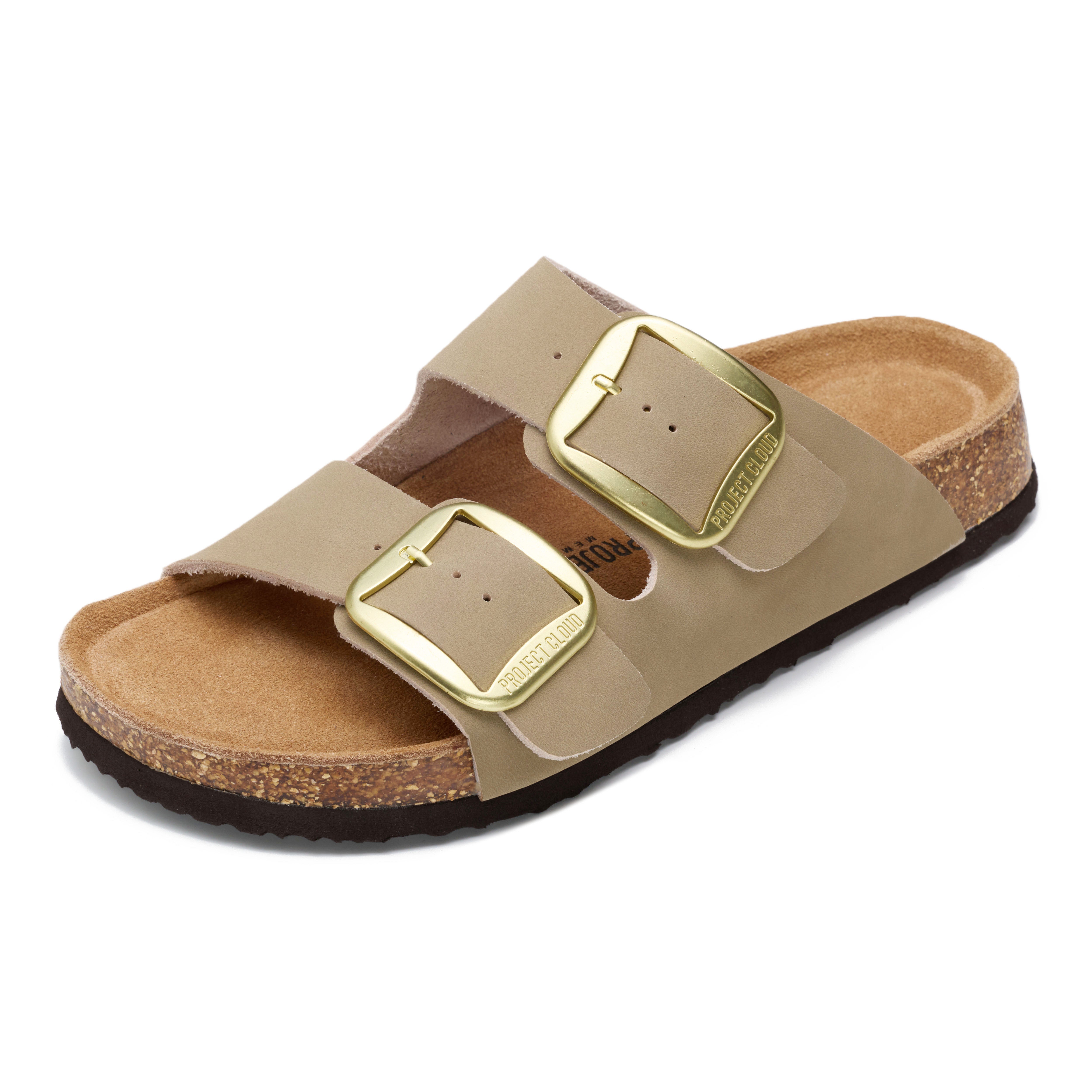 Project Cloud Women's | 100% Genuine Leather Women Flat Sandals | ProjectPlush | Lightweight | Non-Slip - Santorini - Project Cloud - Sandals -Shop Project Cloud premium footwear Now!