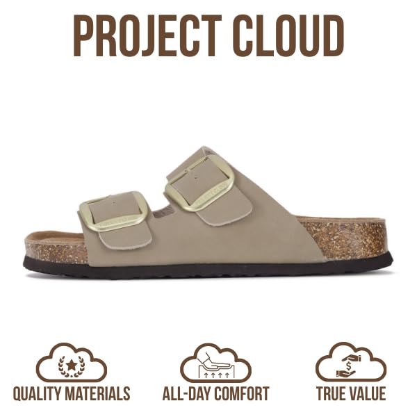Project Cloud Women's | 100% Genuine Leather Women Flat Sandals | ProjectPlush | Lightweight | Non-Slip - Santorini - Project Cloud - Sandals -Shop Project Cloud premium footwear Now!