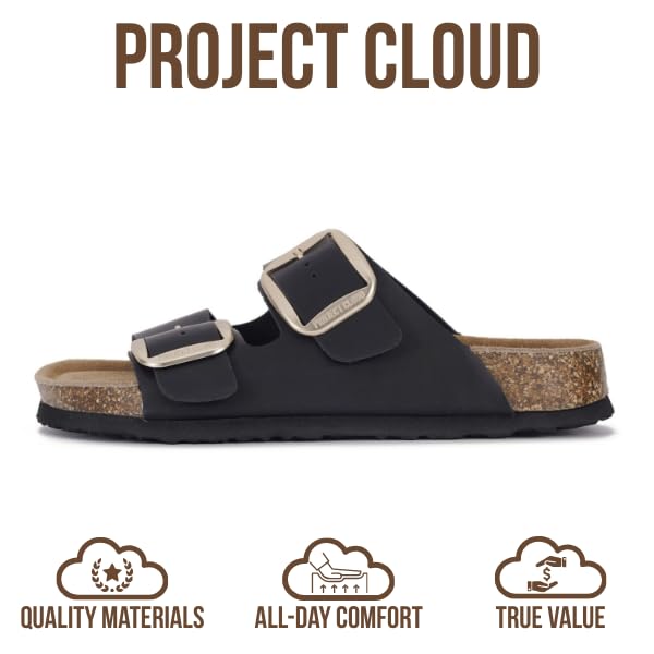Project Cloud Women's | 100% Genuine Leather Women Flat Sandals | ProjectPlush | Lightweight | Non-Slip - Santorini - Project Cloud - Sandals -Shop Project Cloud premium footwear Now!