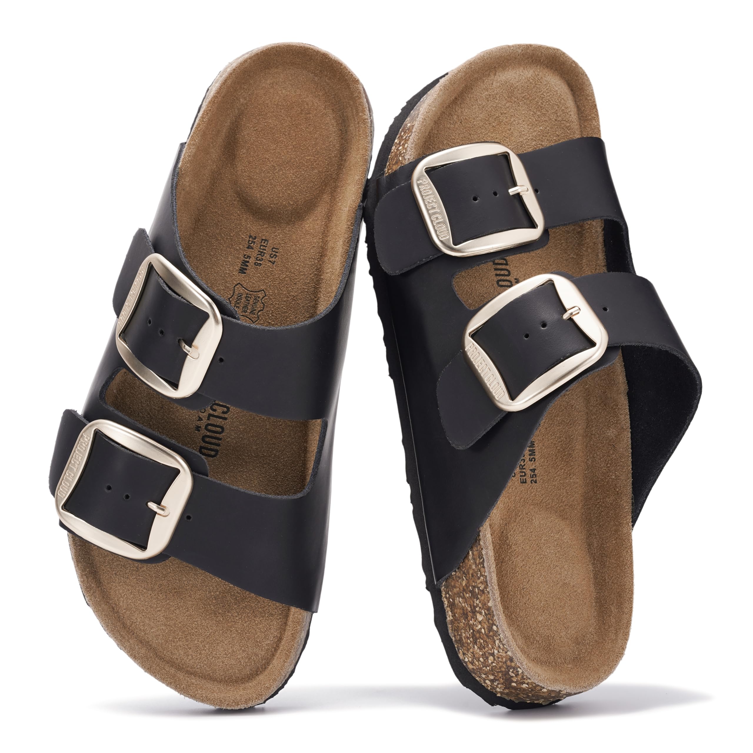 Project Cloud Women's | 100% Genuine Leather Women Flat Sandals | ProjectPlush | Lightweight | Non-Slip - Santorini - Project Cloud - Sandals -Shop Project Cloud premium footwear Now!