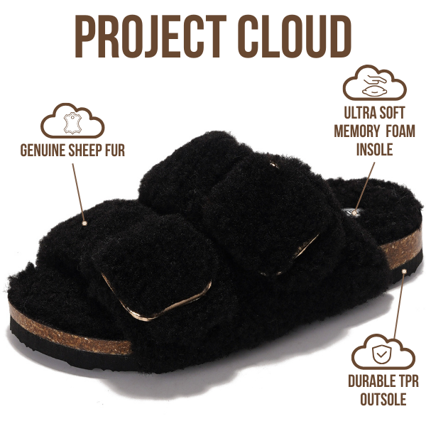 Project Cloud | "Santorini" Women Flat Sandals | 100% Genuine Leather | ProjectPlush | Lightweight | Non-Slip