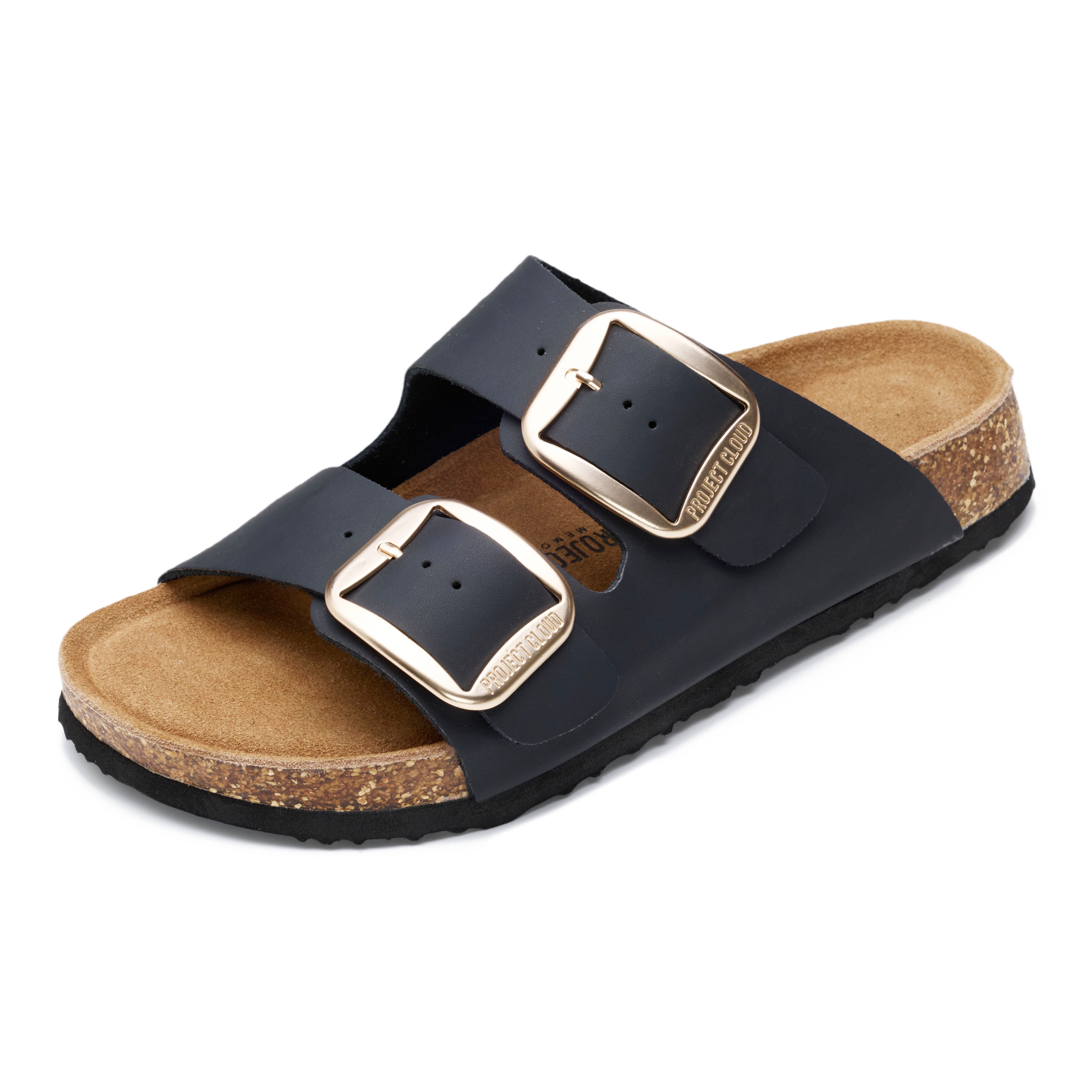 Project Cloud Women's | 100% Genuine Leather Women Flat Sandals | ProjectPlush | Lightweight | Non-Slip - Santorini - Project Cloud - Sandals -Shop Project Cloud premium footwear Now!
