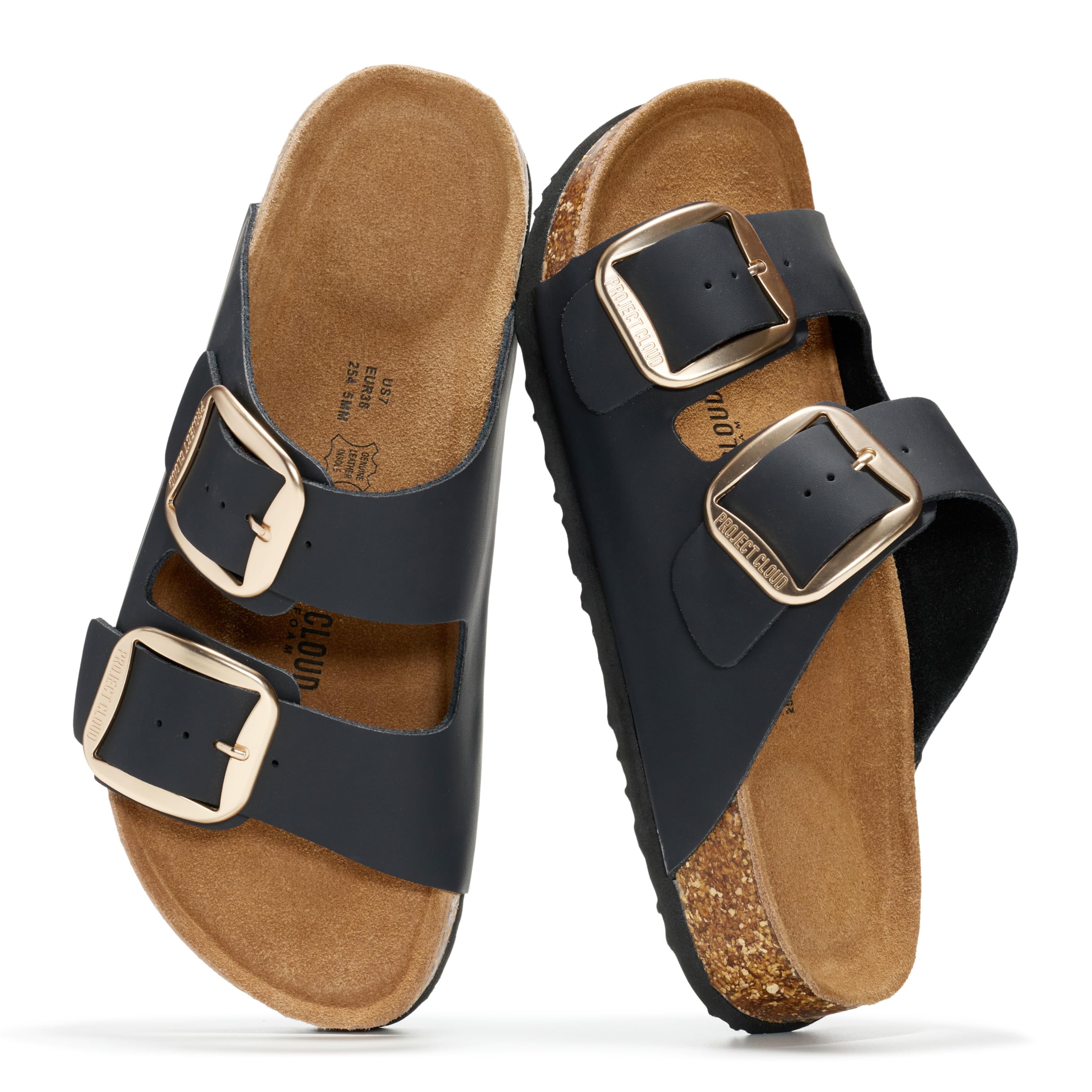 Project Cloud Women's | 100% Genuine Leather Women Flat Sandals | ProjectPlush | Lightweight | Non-Slip - Santorini - Project Cloud - Sandals -Shop Project Cloud premium footwear Now!