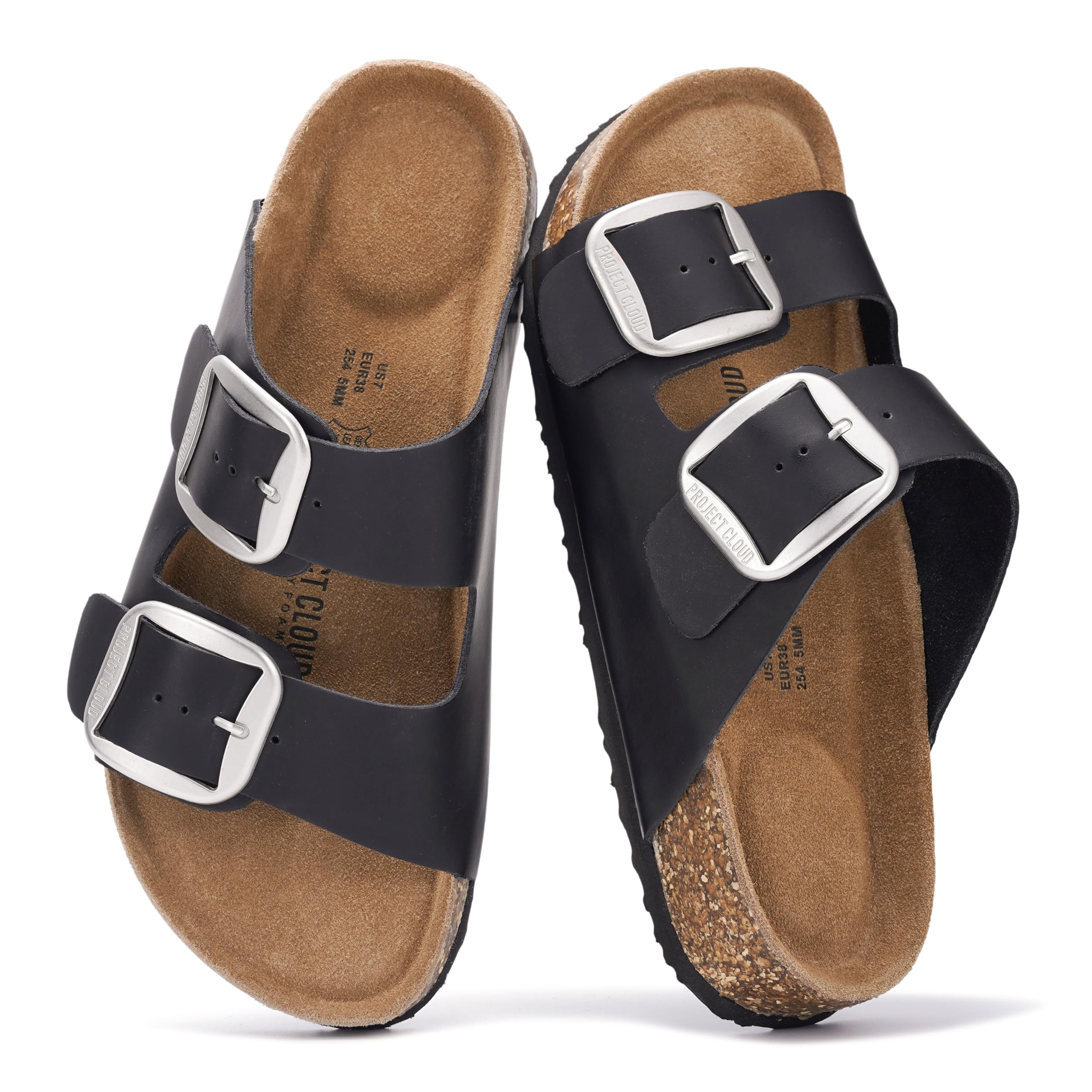 Project Cloud Women's | 100% Genuine Leather Women Flat Sandals | ProjectPlush | Lightweight | Non-Slip - Santorini - Project Cloud - Sandals -Shop Project Cloud premium footwear Now!