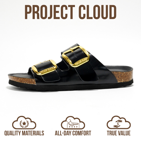 Project Cloud | "Santorini" Women Flat Sandals | 100% Genuine Leather | ProjectPlush | Lightweight | Non-Slip