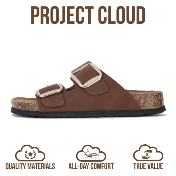 Project Cloud Women's | 100% Genuine Leather Women Flat Sandals | ProjectPlush | Lightweight | Non-Slip - Santorini - Project Cloud - Sandals -Shop Project Cloud premium footwear Now!