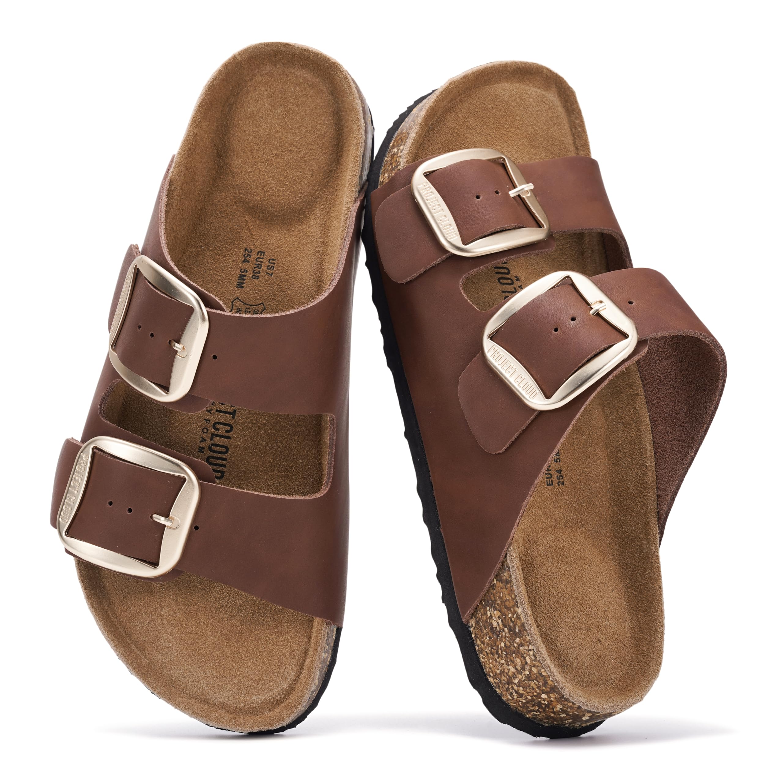 Project Cloud Women's | 100% Genuine Leather Women Flat Sandals | ProjectPlush | Lightweight | Non-Slip - Santorini - Project Cloud - Sandals -Shop Project Cloud premium footwear Now!