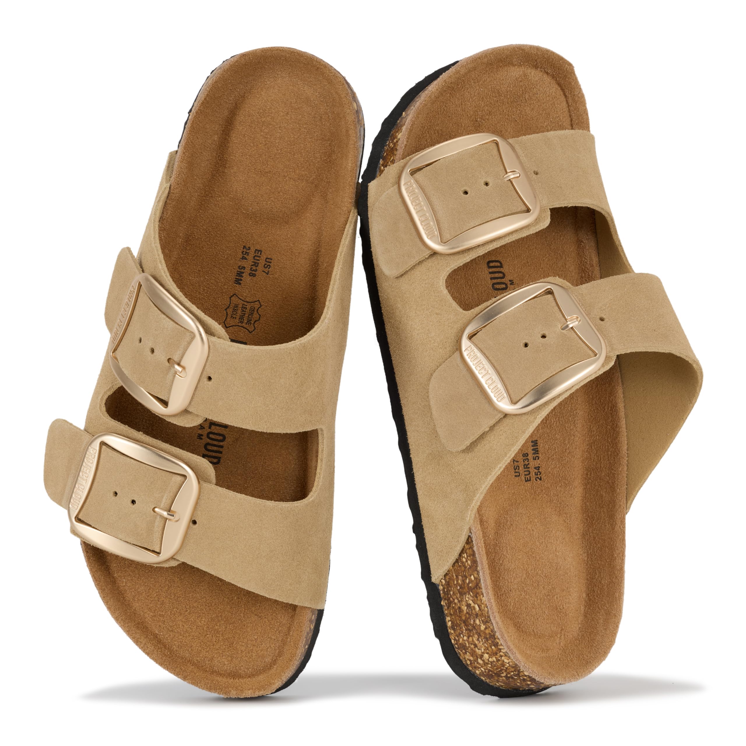 Project Cloud Women's | 100% Genuine Leather Women Flat Sandals | ProjectPlush | Lightweight | Non-Slip - Santorini - Project Cloud - Sandals -Shop Project Cloud premium footwear Now!