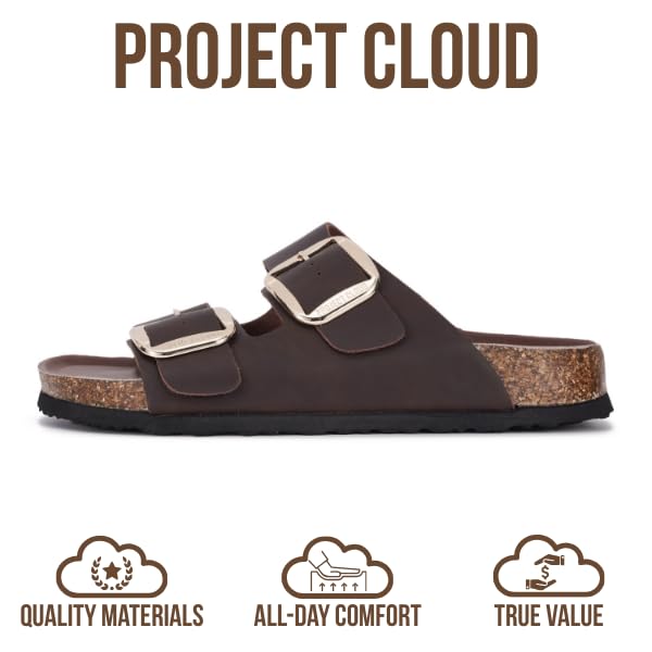 Project Cloud Women's | 100% Genuine Leather Women Flat Sandals | ProjectPlush | Lightweight | Non-Slip - Santorini - Project Cloud - Sandals -Shop Project Cloud premium footwear Now!