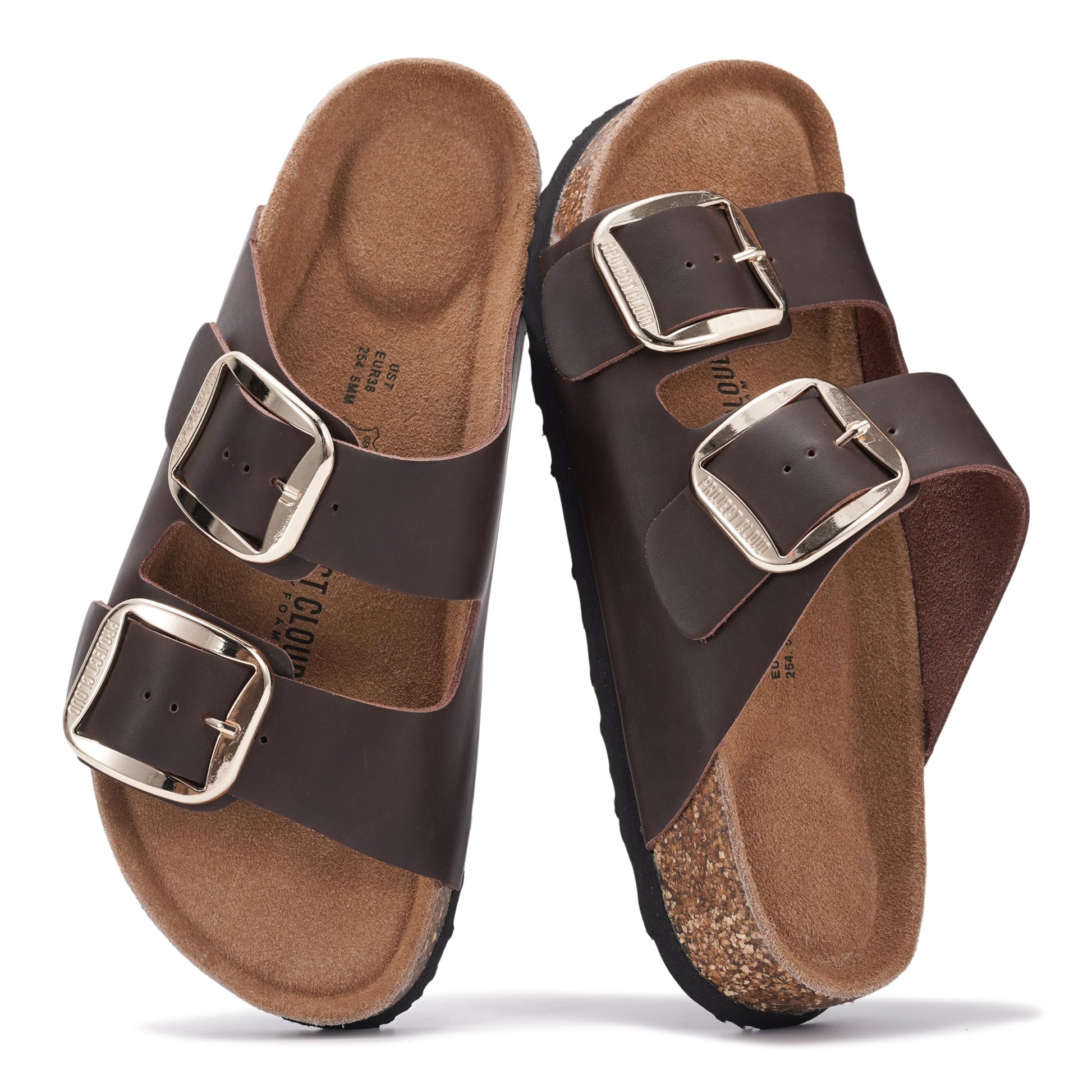 Project Cloud Women's | 100% Genuine Leather Women Flat Sandals | ProjectPlush | Lightweight | Non-Slip - Santorini - Project Cloud - Sandals -Shop Project Cloud premium footwear Now!