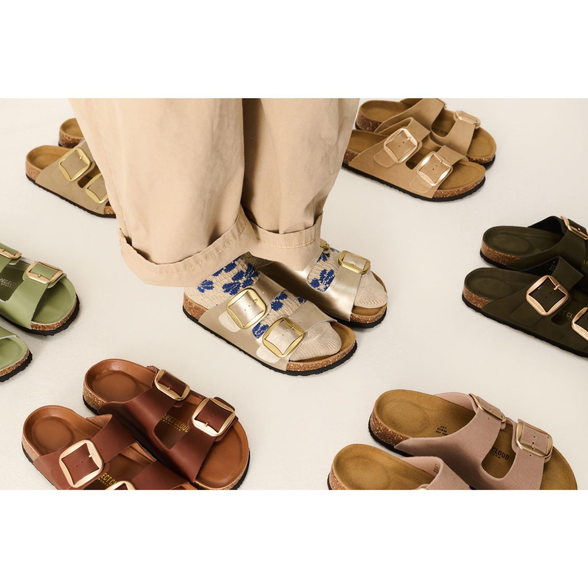 Project Cloud Women's | 100% Genuine Leather Women Flat Sandals | ProjectPlush | Lightweight | Non-Slip - Santorini - Project Cloud - Sandals -Shop Project Cloud premium footwear Now!