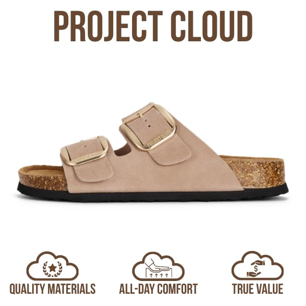 Project Cloud Women's | 100% Genuine Leather Women Flat Sandals | ProjectPlush | Lightweight | Non-Slip - Santorini - Project Cloud - Sandals -Shop Project Cloud premium footwear Now!