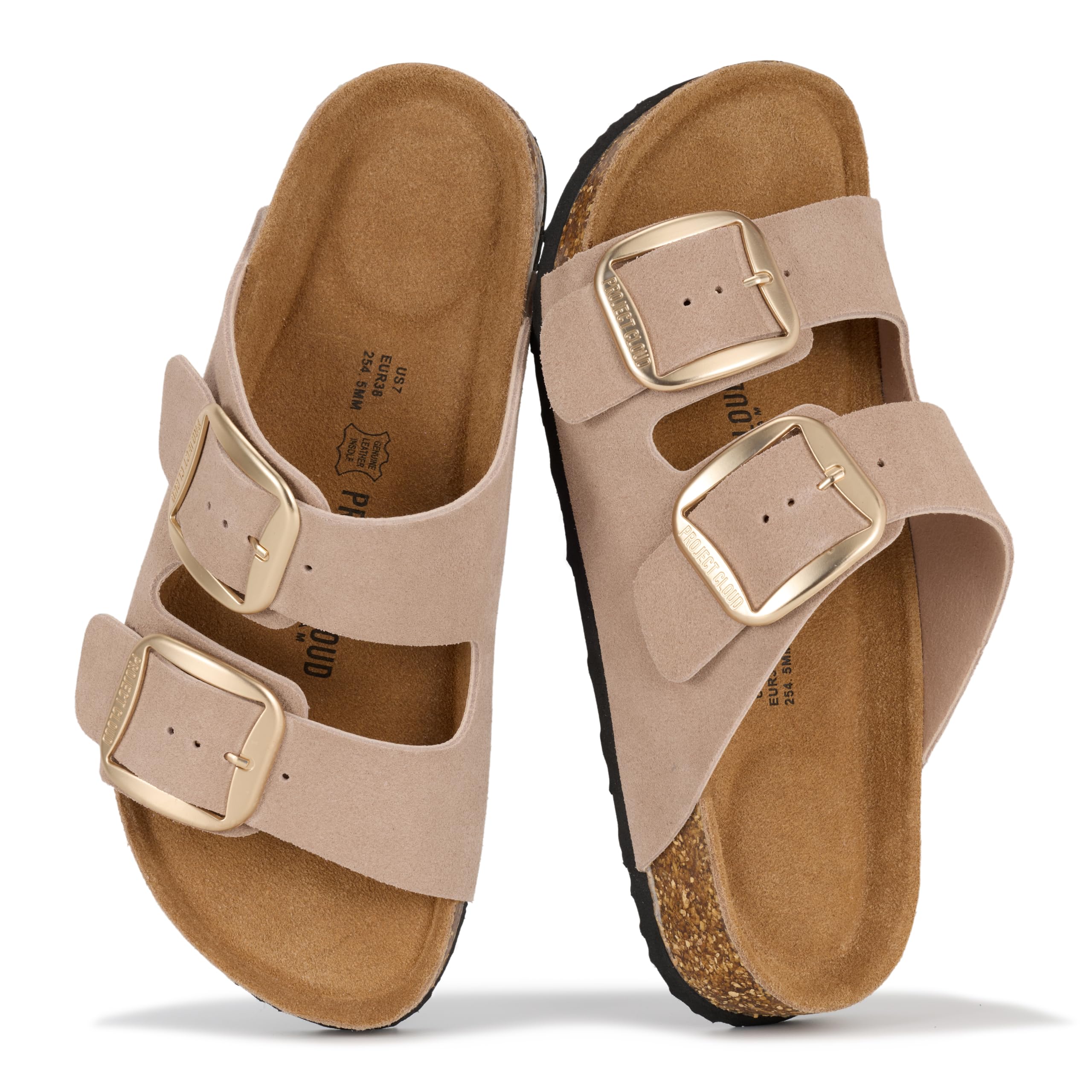 Project Cloud Women's | 100% Genuine Leather Women Flat Sandals | ProjectPlush | Lightweight | Non-Slip - Santorini - Project Cloud - Sandals -Shop Project Cloud premium footwear Now!