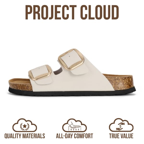 Project Cloud Women's | 100% Genuine Leather Women Flat Sandals | ProjectPlush | Lightweight | Non-Slip - Santorini - Project Cloud - Sandals -Shop Project Cloud premium footwear Now!