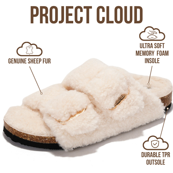 Project Cloud Women's | 100% Genuine Leather Women Flat Sandals | ProjectPlush | Lightweight | Non-Slip - Santorini - Project Cloud - Sandals -Shop Project Cloud premium footwear Now!