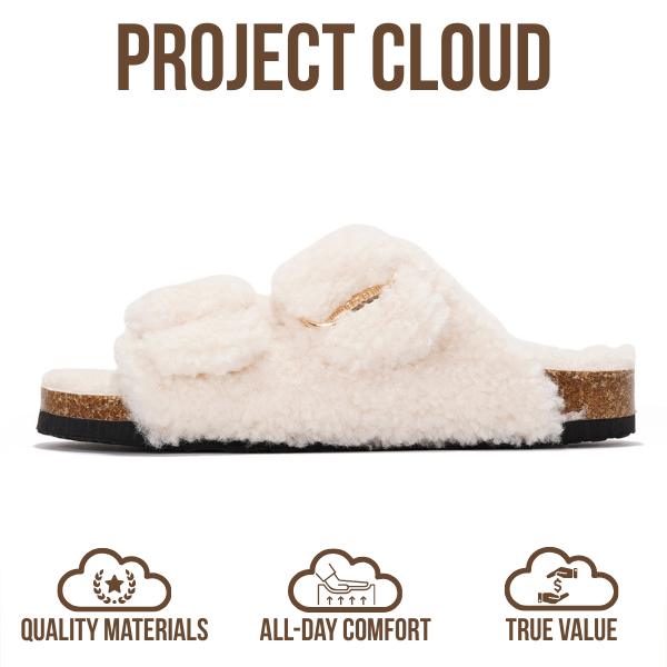 Project Cloud Women's | 100% Genuine Leather Women Flat Sandals | ProjectPlush | Lightweight | Non-Slip - Santorini - Project Cloud - Sandals -Shop Project Cloud premium footwear Now!