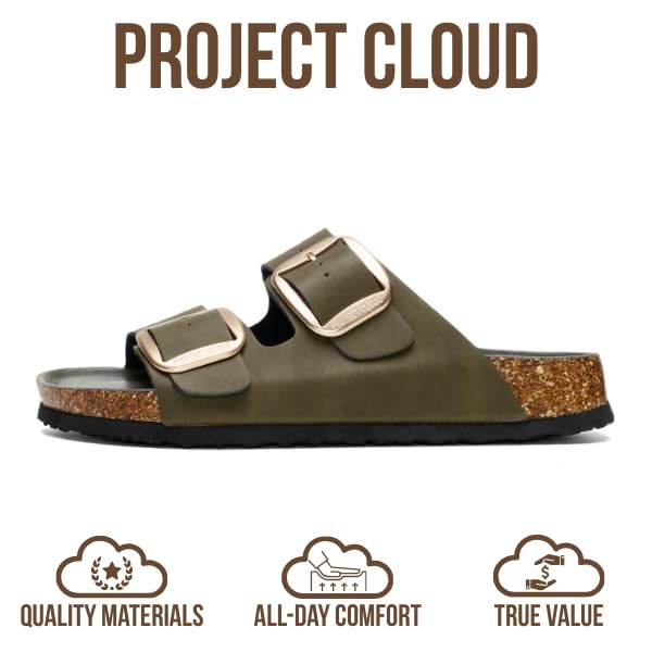 Project Cloud Women's | 100% Genuine Leather Women Flat Sandals | ProjectPlush | Lightweight | Non-Slip - Santorini - Project Cloud - Sandals -Shop Project Cloud premium footwear Now!