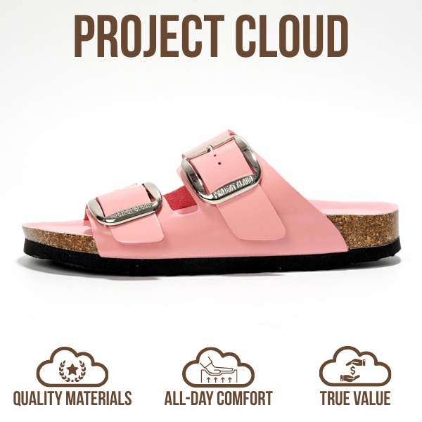 Project Cloud | "Santorini" Women Flat Sandals | 100% Genuine Leather | ProjectPlush | Lightweight | Non-Slip