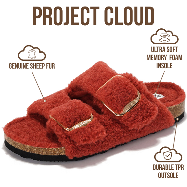 Project Cloud Women's | 100% Genuine Leather Women Flat Sandals | ProjectPlush | Lightweight | Non-Slip - Santorini - Project Cloud - Sandals -Shop Project Cloud premium footwear Now!