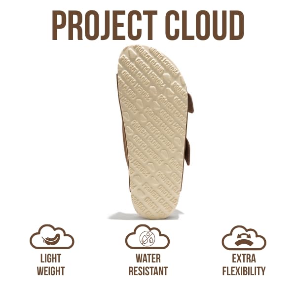 Project Cloud Women's | 100% Genuine Leather Women Flat Sandals | ProjectPlush | Lightweight | Non-Slip - Santorini