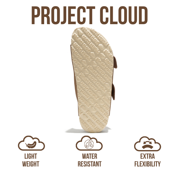 Project Cloud | "Santorini" Women Flat Sandals | 100% Genuine Leather | ProjectPlush | Lightweight | Non-Slip