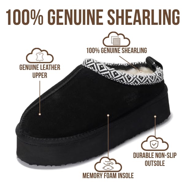 Project Cloud Women's | 100% Genuine Leather Slippers for Women | Memory Foam | Lightweight | Non-Slip - Sayre