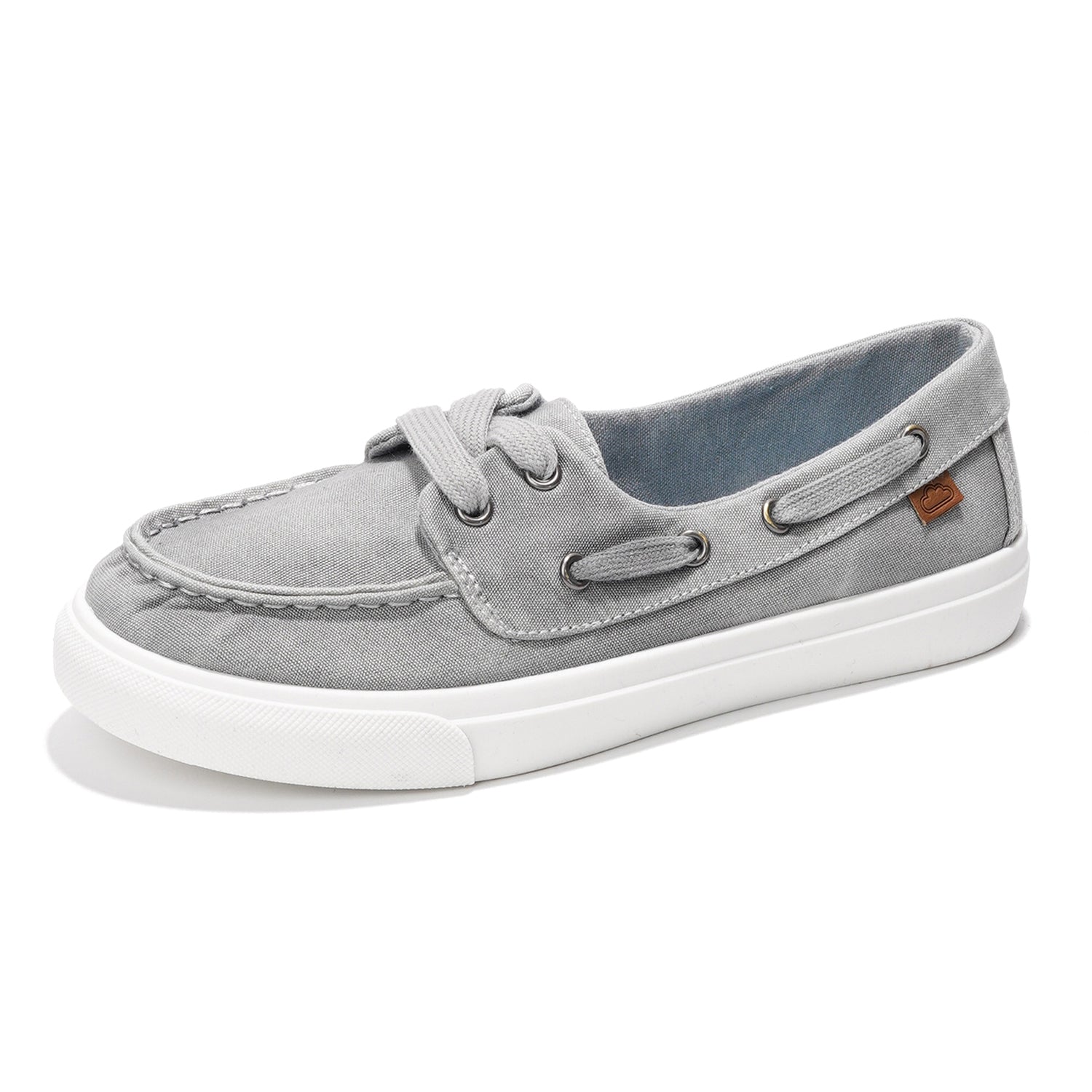 Project Cloud Seasalt Grey Boat Shoes, canvas upper, white sole, anti-slip outsole