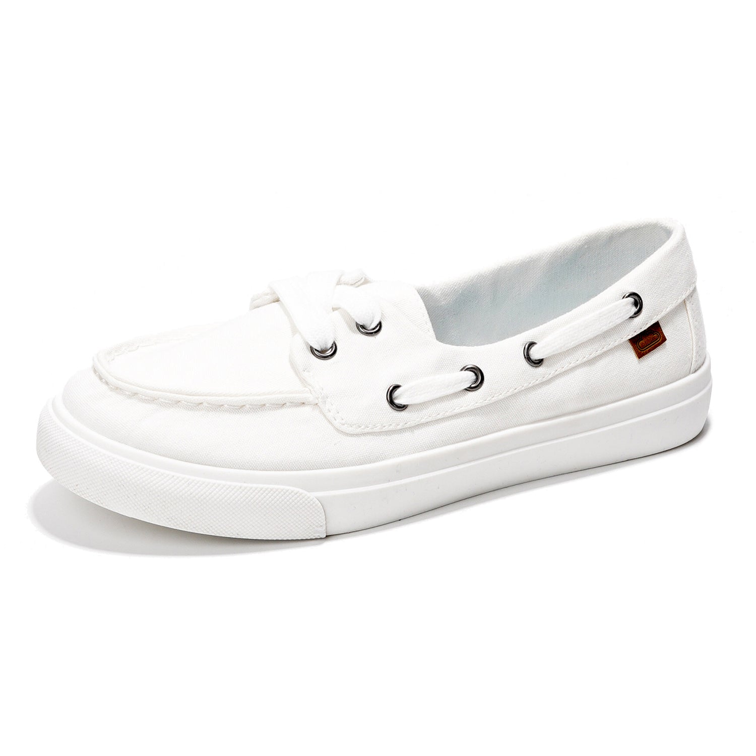 Project Cloud Seasalt white women's boat shoes, breathable canvas upper, anti-slip outsole.