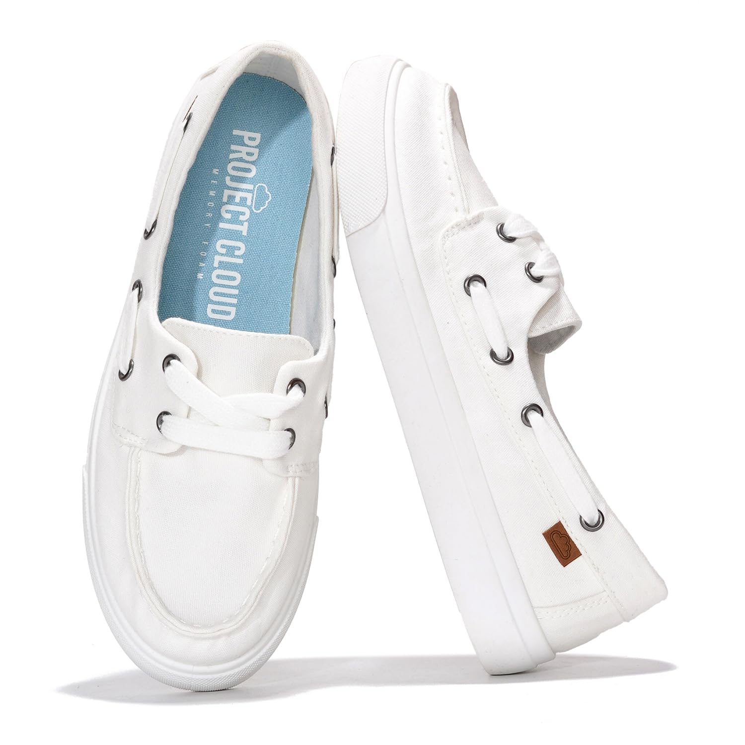 Project Cloud Seasalt white women's sneakers with memory foam, breathable canvas and anti-slip TPR outsole.