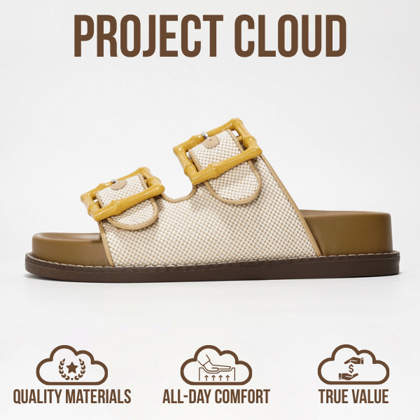 Project Cloud | "Sharl" 100% Genuine Leather Slides for Women | Memory Foam | Lightweight | Non-Slip