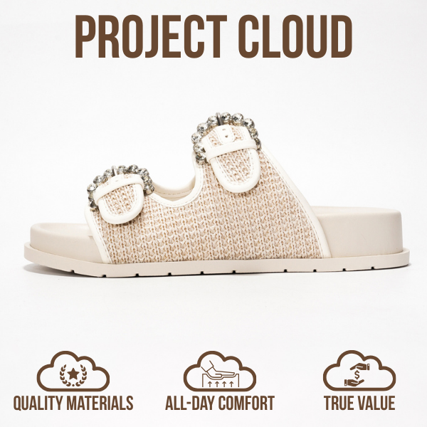 Project Cloud | "Sharl" 100% Genuine Leather Slides for Women | Memory Foam | Lightweight | Non-Slip