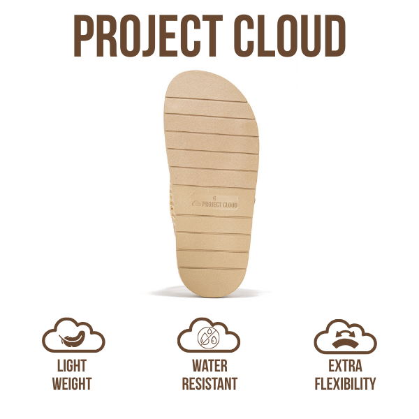 Project Cloud Women's | 100% Genuine Leather Slides | Memory Foam | Lightweight | Non-Slip - Sharl