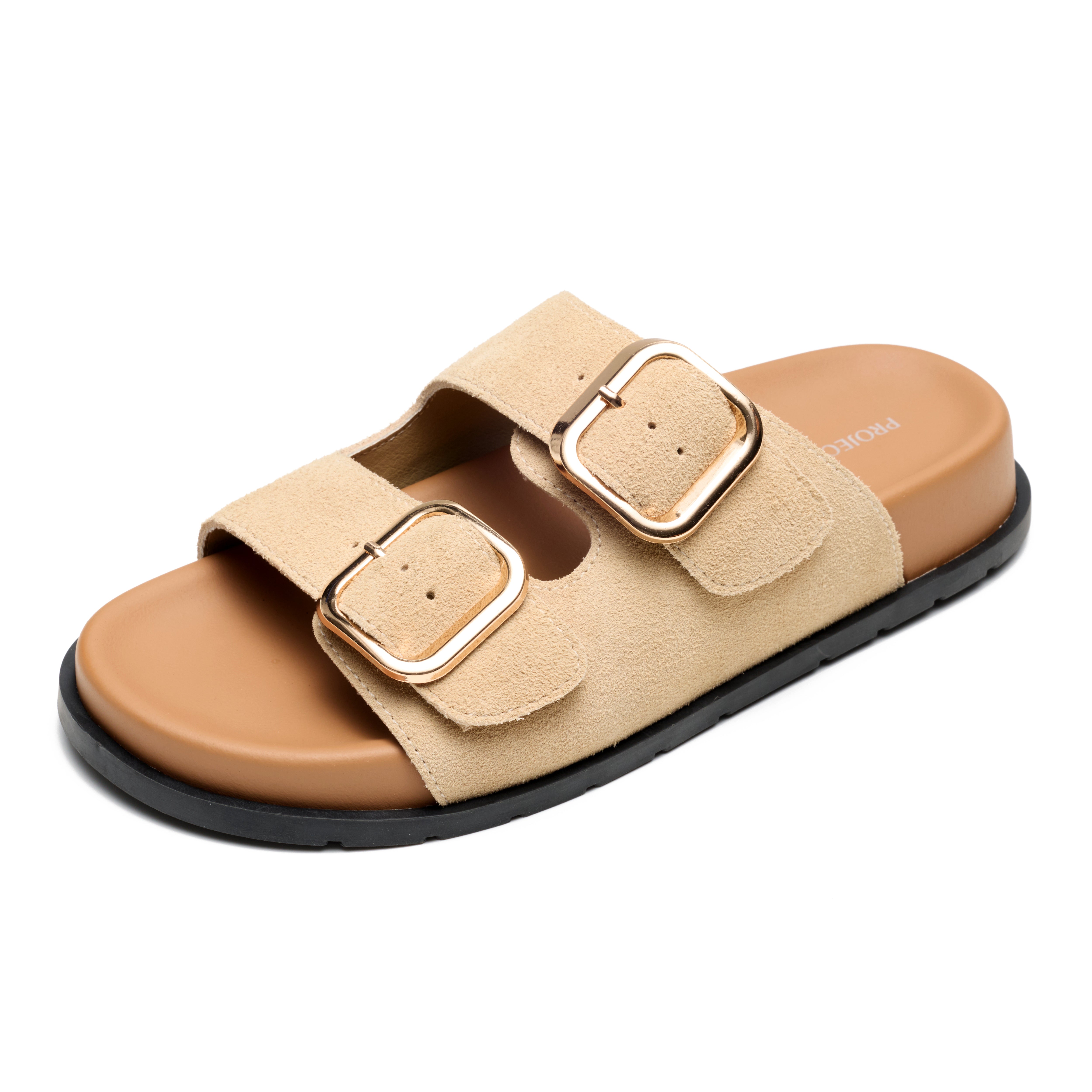 Project Cloud Women's | 100% Genuine Leather Slides | Plush and Soft Insole | Lightweight | Non-Slip - Sharl - Project Cloud - Sandals -Shop Project Cloud premium footwear Now!