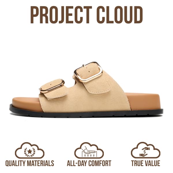 Project Cloud Women's | 100% Genuine Leather Slides | Plush and Soft Insole | Lightweight | Non-Slip - Sharl - Project Cloud - Sandals -Shop Project Cloud premium footwear Now!