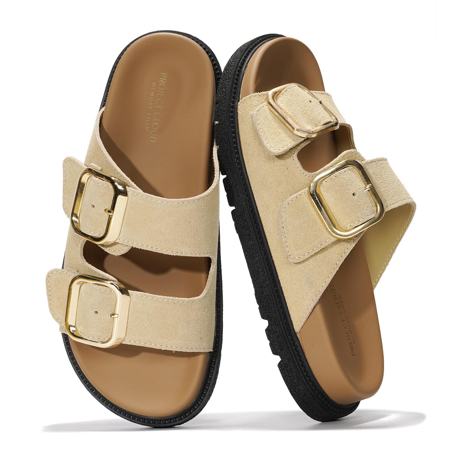Project Cloud Women's | 100% Genuine Leather Slides | Plush and Soft Insole | Lightweight | Non-Slip - Sharl - Project Cloud - Sandals -Shop Project Cloud premium footwear Now!
