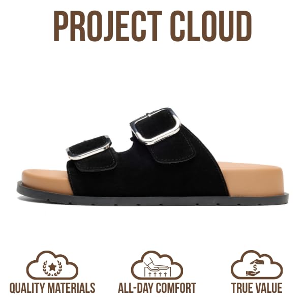 Project Cloud Women's | 100% Genuine Leather Slides | Plush and Soft Insole | Lightweight | Non-Slip - Sharl - Project Cloud - Sandals -Shop Project Cloud premium footwear Now!