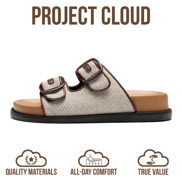 Project Cloud Women's | 100% Genuine Leather Slides | Plush and Soft Insole | Lightweight | Non-Slip - Sharl - Project Cloud - Sandals -Shop Project Cloud premium footwear Now!