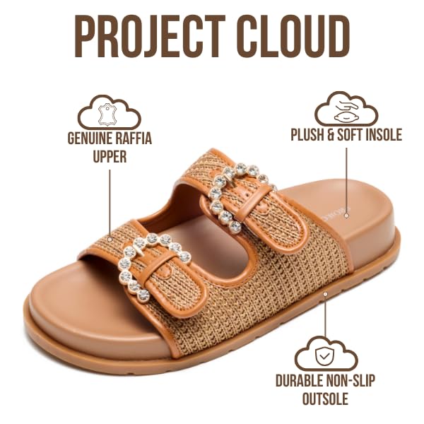 Project Cloud Women's | 100% Genuine Leather Slides | Plush and Soft Insole | Lightweight | Non-Slip - Sharl - Project Cloud - Sandals -Shop Project Cloud premium footwear Now!